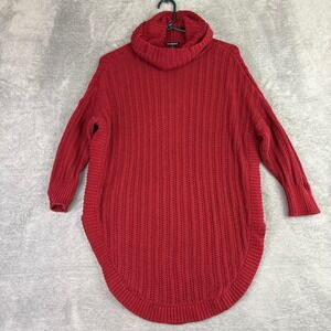 Express‎ Women's S Red Chunky Knit Cowl Neck  Sweater Cozy NWOT